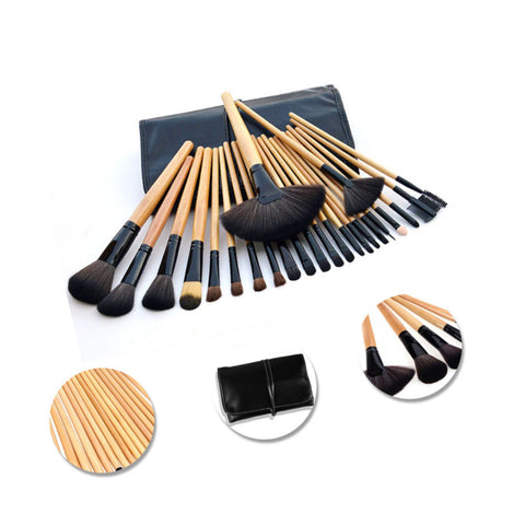 Wood Handle Makeup Brushes Set